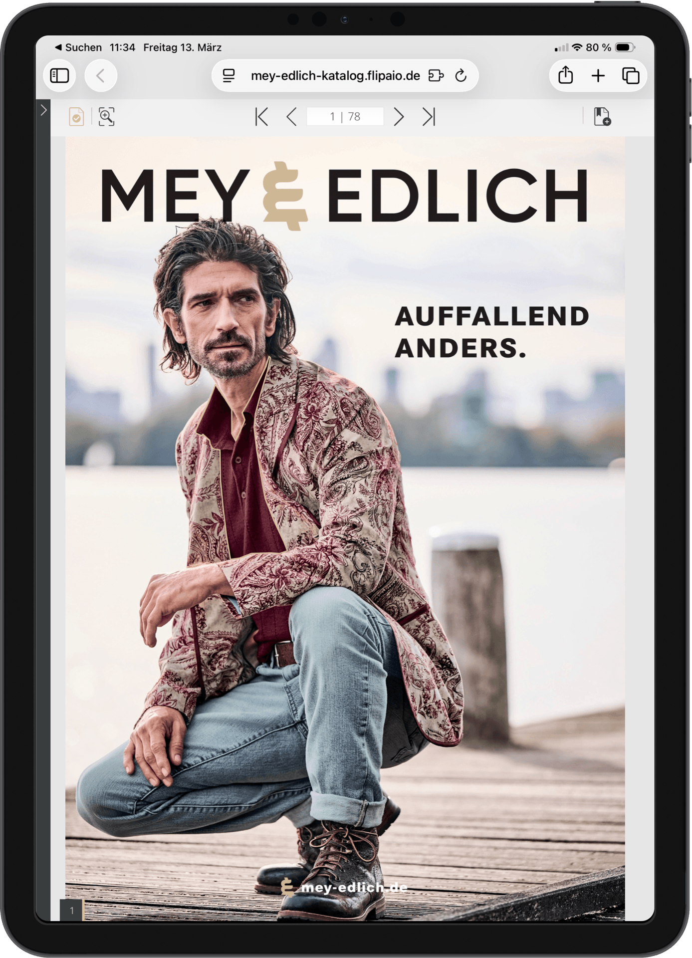 flipaio Online-Katalog auf iPad